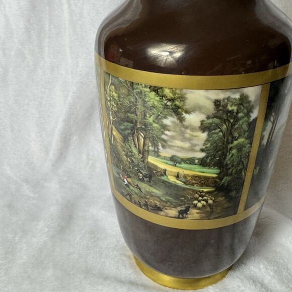 Gerold Porzellan Tettau Bavaria Vase 12" Scenic West Germany - Picture 4 of 7